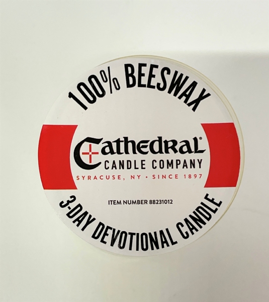 3 Day 100% Beeswax Devotional Candle